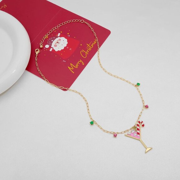 Christmas Necklace for Women Colorful Christmas Light Necklace Long Christmas Tr - Picture 4 of 9